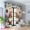 2pcs 2D flat printing Fashionable Christmas Curtains Christmas Gnomes Winter Wonderland Lanterns Digital Printed Polyester