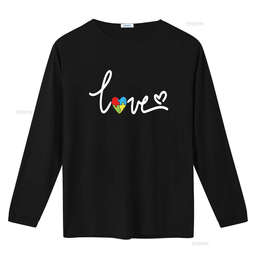 For T Shirt Autism Awareness Plus Size Black vintage Washed Versatile Comfortable Stretched fashion Top For Everyday Wear Soft