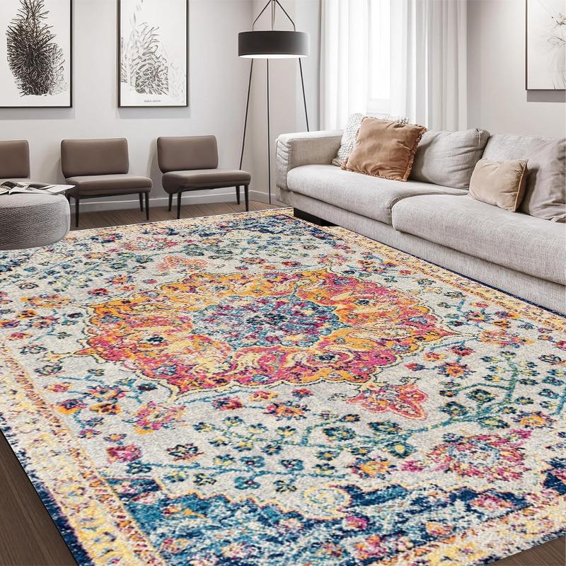 Americký bohémský styl retro koberec obývací pokoj pohovka ložnice postel noční stolek pracovna kuchyň vstupní dveře rohožka protiskluzová luxusní dekorační podložka