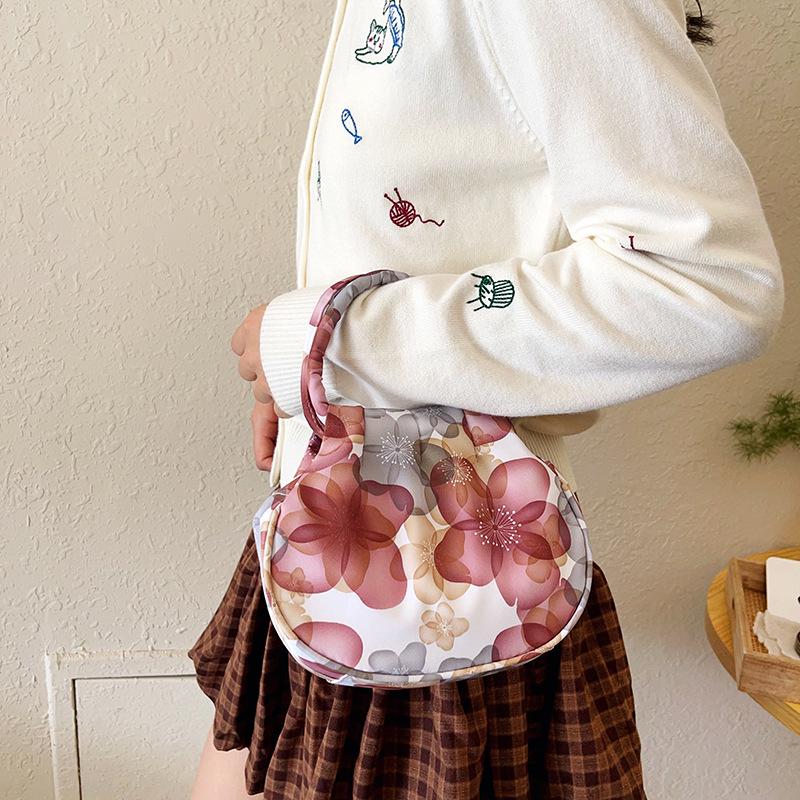 2025 Women's Mini Round Handbag - Flower Design, Casual Outing Coin Purse & Mobile Phone Bag