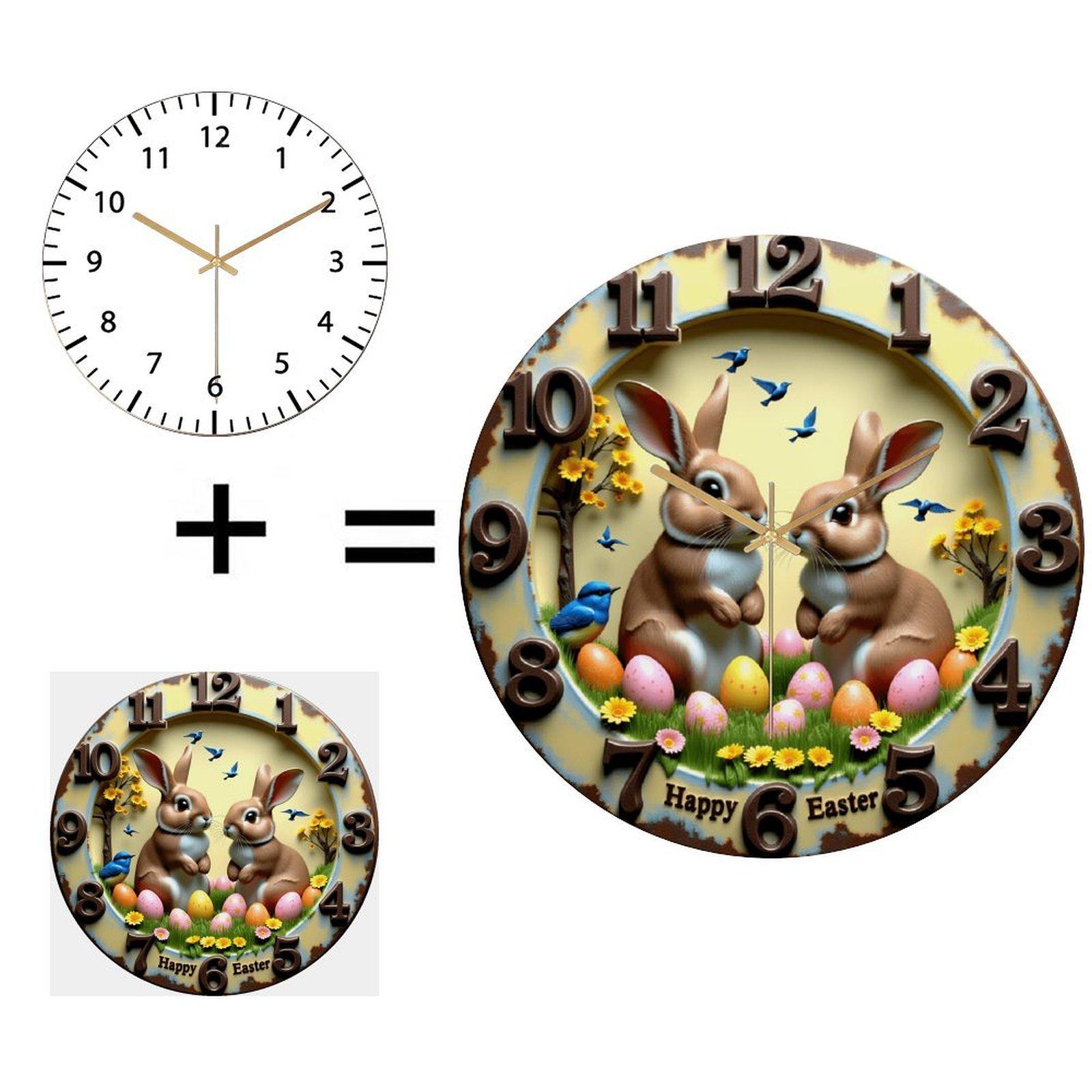 30x30cm Round Glass Wall Clock with Embossed Numerals for Textured Detail (White,12 in(30.48cm))