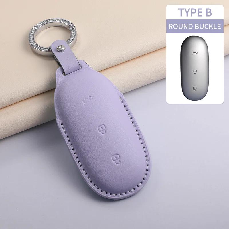 Pu Leather Car Key Case Cover For Lixiang L9 L8 L7 L6 Anti-Scratch Car Smart Remote Key Shell Protecter Decorative Accessories