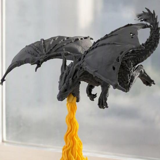 Table Decoration Dragon Bookshelf Nook Light, Fire-Breathing Fantasy Shelf Decor, LED Handmade Art Sculpture Night Lamp for Bedroom Living Room Office