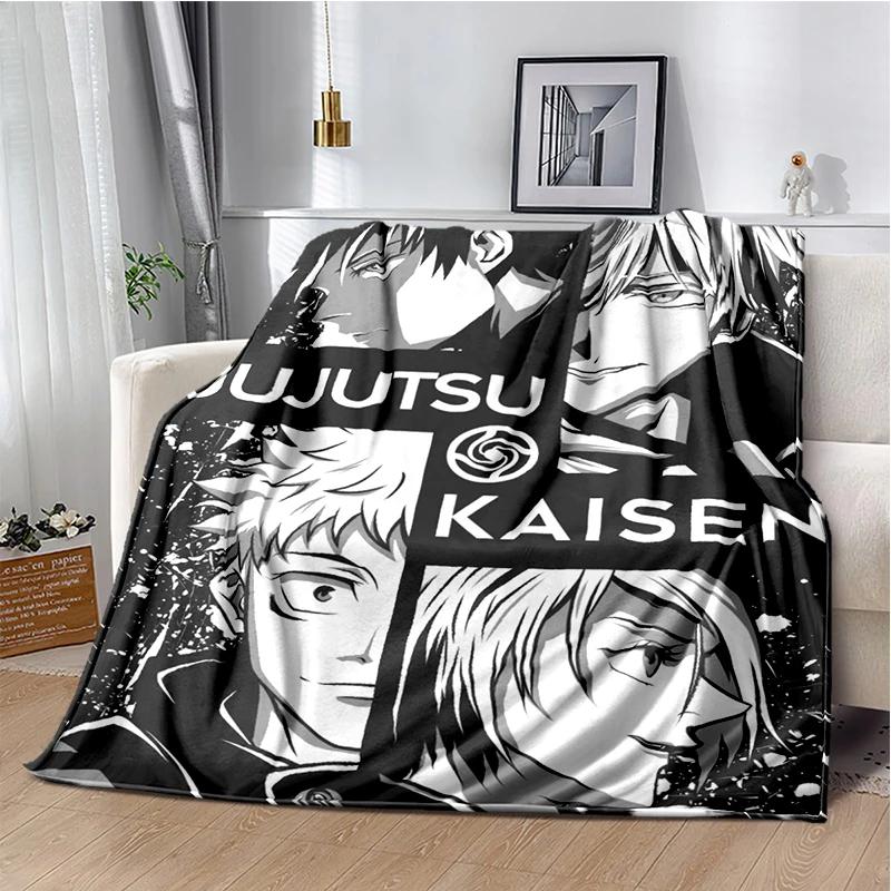 Cartoon Anime Jujutsu Kaisen Throws Blanket Kid Super Soft Blankt for Travel Couch Sofa Picnic Bed Flannel Blanket Birthday Gift