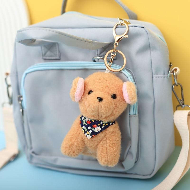 Adorable Teddy Dog Plush Keychain Cute Cartoon Stuffed Animal Bag Charm For Wedding Gifts