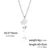 12 Birth Months Flower Necklace Stainless Steel White Green Enamel Daisy Rose Cosmos Pendant Neck Chains Birthday Gift