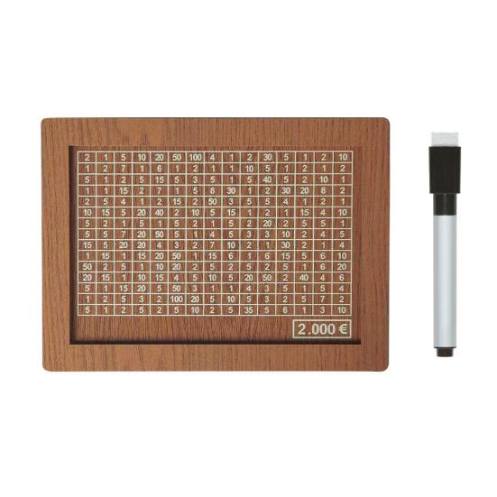 Wooden Cash Money Saving Box Money Saving Challenge Box with Money Target And Numbers Piggy Bank with Dry Erase Pen for Kids Adults