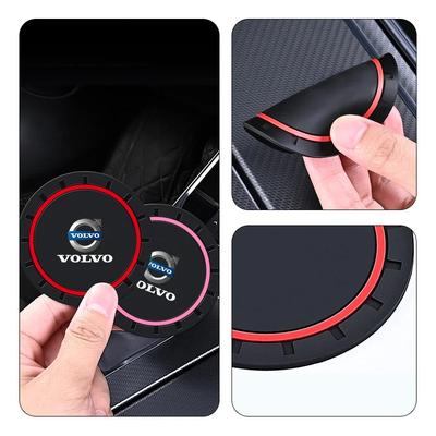 2 Peças Porta-Copos de Silicone para Carro Antiderrapante Tapete para Copo de Água Bebida Para XC60 XC90 S60 V40 V50 V60 XC40 V70 V90 S90 S80 C30 S40 XV40