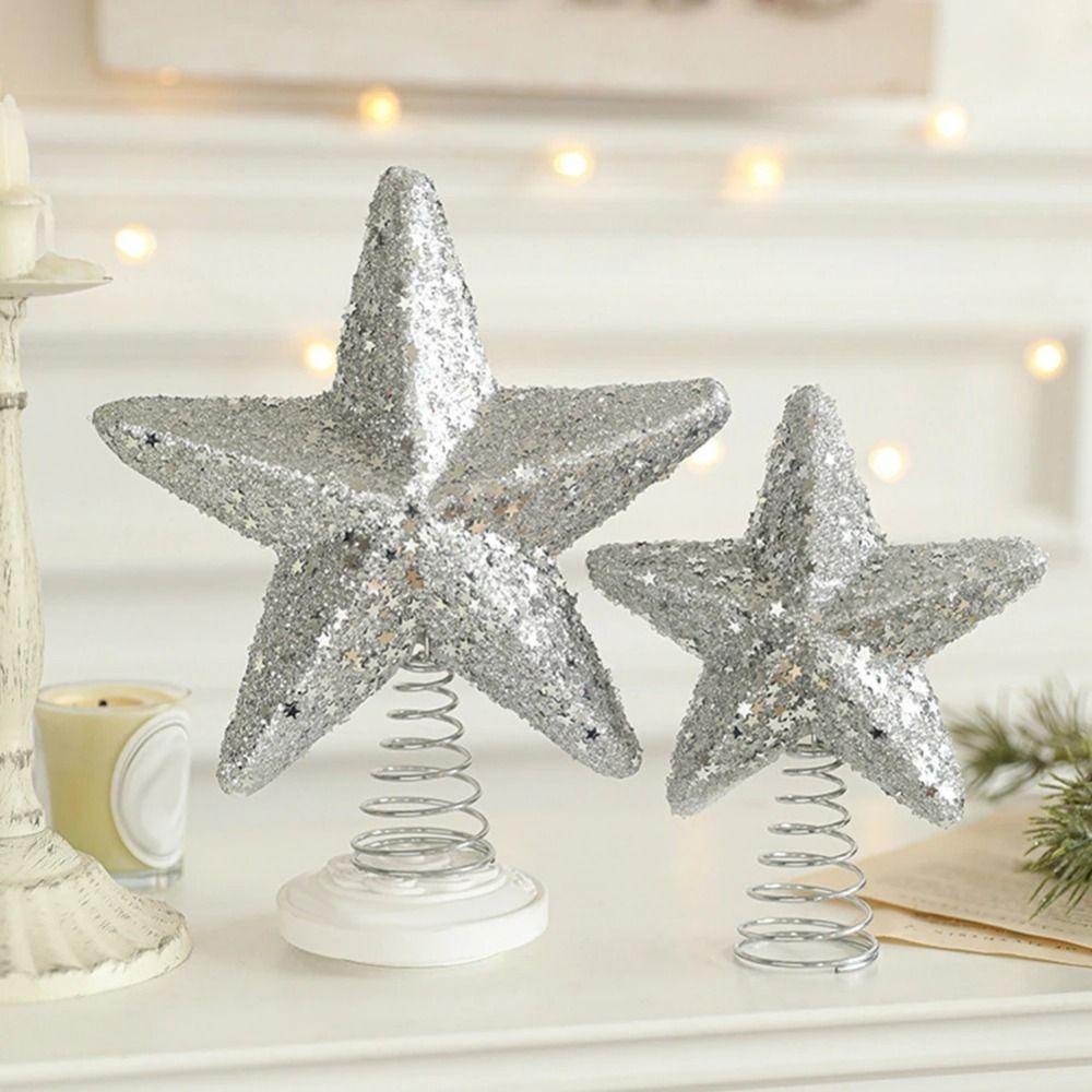 Unique Christmas Tree Topper Decoration Shiny Xmas Tree Ornament New Year Party
