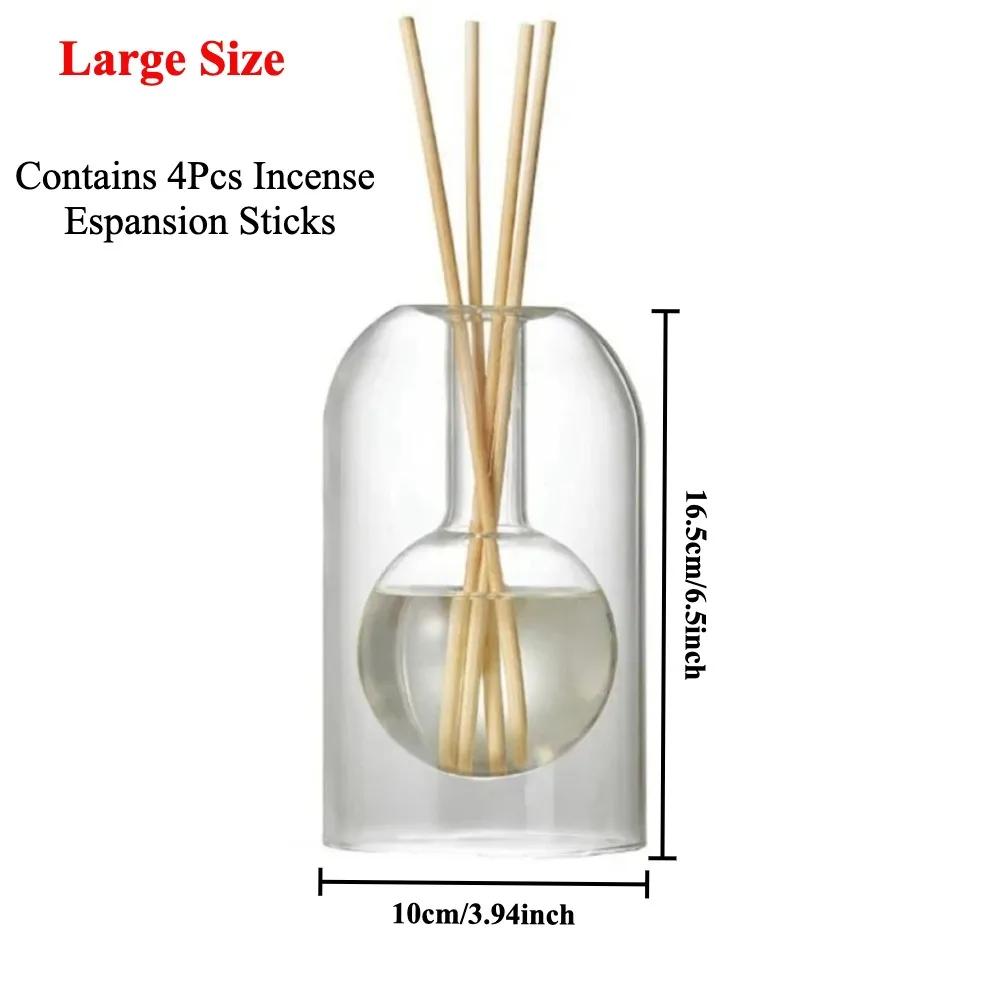 Minimalist Double Layer Glass Aromatherapy Bottle Refillable Reed Diffuser Bottle for Home Decoration Home Bathroom Gifts