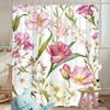 1Pc Floral Watercolor Shower Curtain, Polyester Fabric, Machine Washable, With Hooks, Suitable For Bathroom Decoration