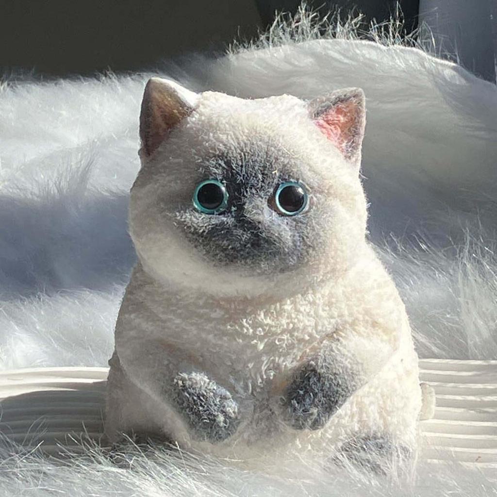 Cute Big Kitty Cat Taba Silicone Fuzzy Super Big Cat Kitten Handmade Squeeze Toy Mochi Toy Hand Relax Stress Release Gift
