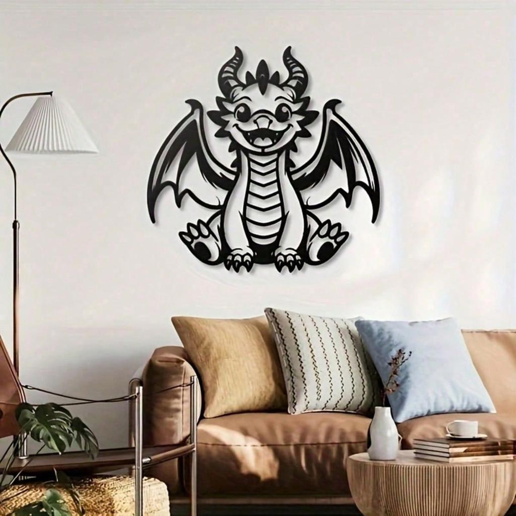 Süßer Drachen Eisen Wandkunst Fantasy Dekor Für Kinderzimmer Geburtstagsgeschenk