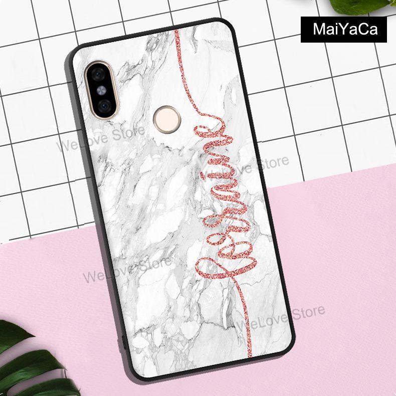 Custom Name Initials Rose Gold marble For Xiaomi Redmi Note 11 10 9 8 Pro 10S 9A 9T Mi 11 Lite 11T POCO X3 Pro GT M3 M4 F3 Case