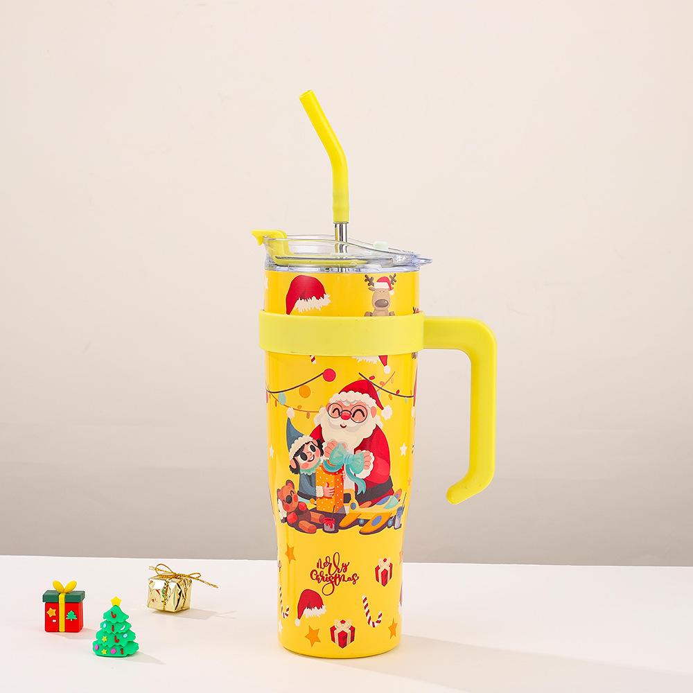 Christmas Cup 40oz Large Capacity Stainless Steel Thermos Cup Outdoor with Straw Bingba Cup