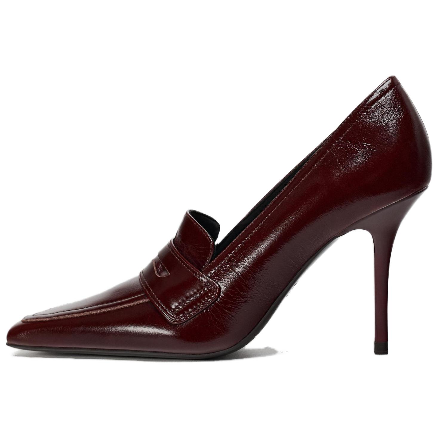 

Zara Удобные Универсальные Туфли-лодочки на Высоком Каблуке 9,5 см Женские туфли на высоком каблуке Бордовый 12247410022 37