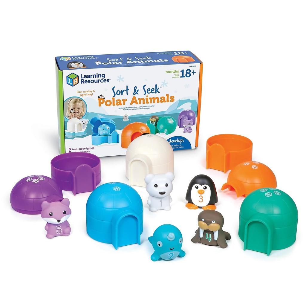 Learning Resources Count and Hide Arctic Animals Number Matching Game Educational Toy LER6811 Authentic