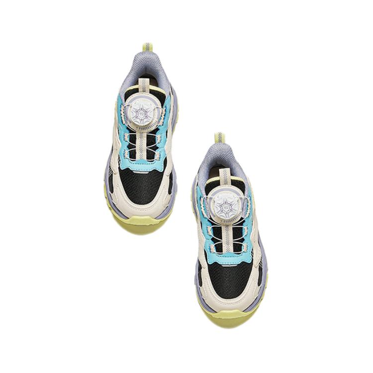 Anta Kids Synthetic Leather Fabric Comfortable Non-Slip Wear-Resistant Casual Shoes Kids Shoes White Black A22439915-2