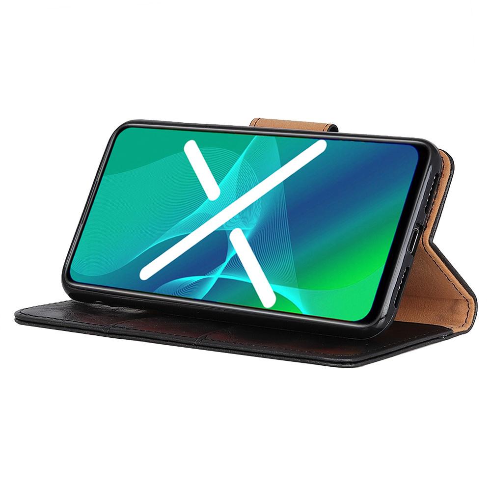 Leather Wallet Case for Oppo A54 5G/A74 5G/A93 5G, Black