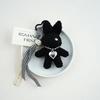 Silver Heart Plush Bag Pendant Bow Ribbon Rabbit Plush Doll Rabbit Doll Charm  Bag Decoration