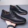 2025 Men's Soft Leather Casual Shoes: Breathable, Versatile, British-Style Sneakers with Tendon Sole
