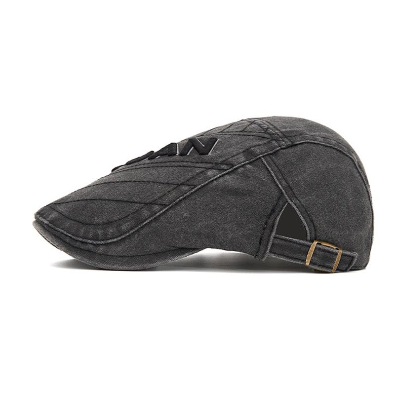 Forward Hat Men's Spring Summer British Vintage Peaked Cap Letter Embroidered Beret Sun Hat Newsboy Hat