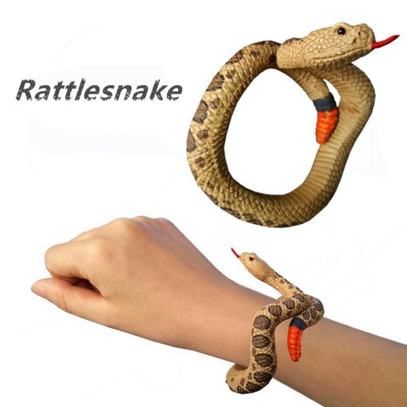 Snake Python Bracelet Simulation Animal Model Figure Plastic Fun Prank Gift for Kids Educational Children's Boys Girls Toys