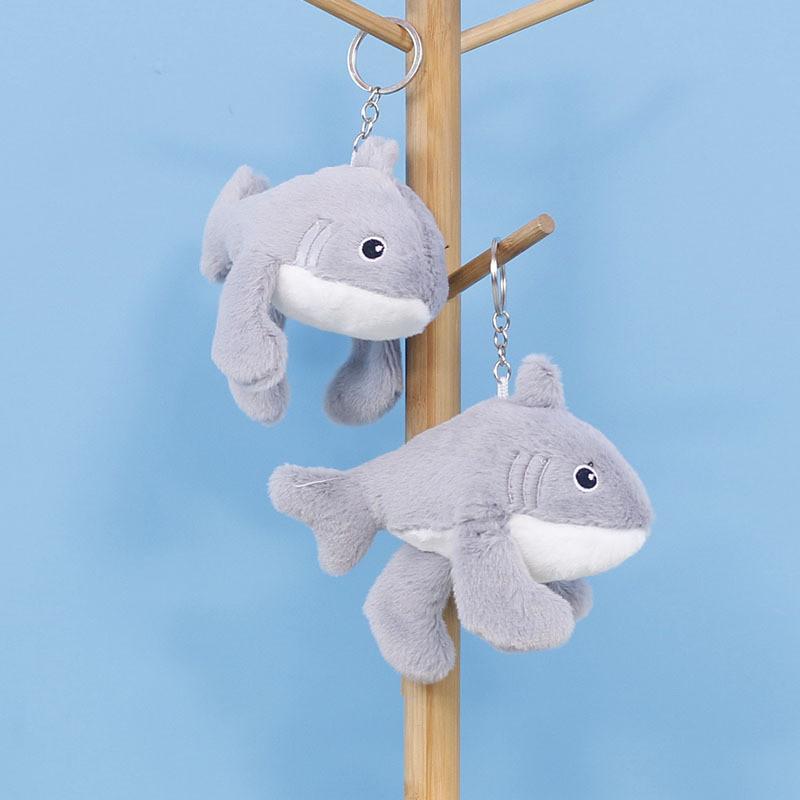 Cute Shark Plush Keychain Toy For Students Bag Decor Gift