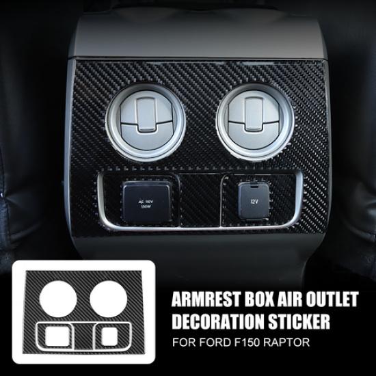 Armrest box Air Condition Vent Panel Trim Sticker for Ford F150 2009-2014 Carbon
