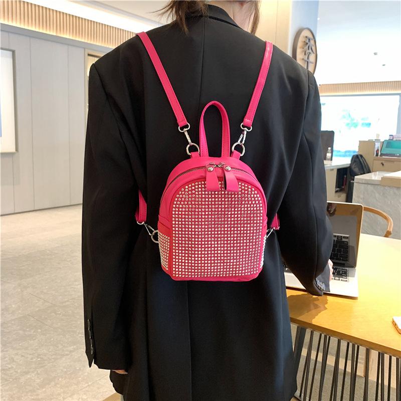 Heißer Diamantbeutel Damenhandtasche 2025 Neu Einfacher Rucksack für Damen mit großer Kapazität Heller Diamant Lässige Umhängetasche Handtasche