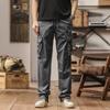 Men's new trendy men's casual loose simple straight tooling trousers with multiple pockets