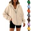 Women Oversized Hoodie Zip Up Sweatshirt Long Sleeve Casual Hooded Jacket Lightweight Sportswear
