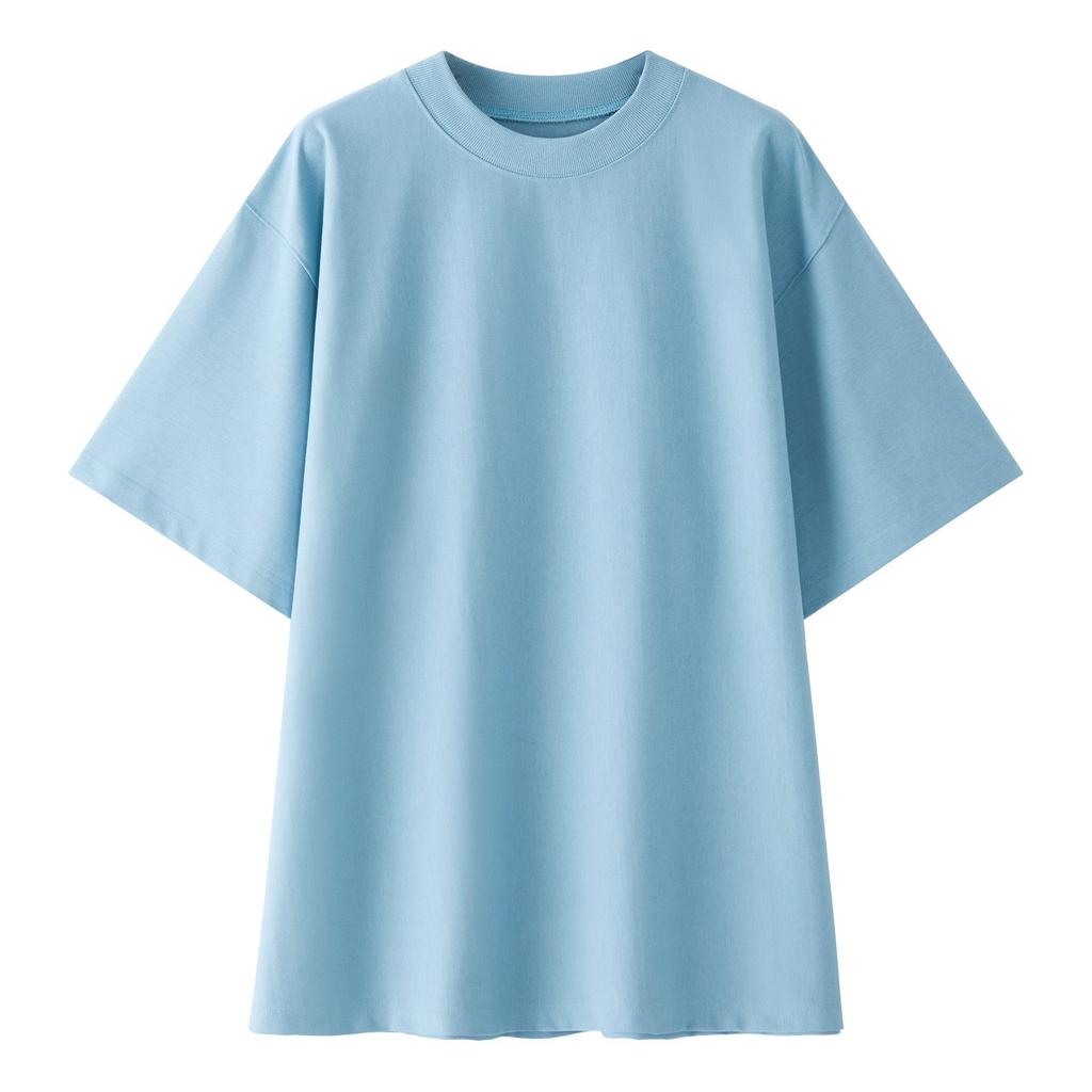 Louvre Spring Oversized Basic Solid Color Drop Shoulder T-shirt for Women