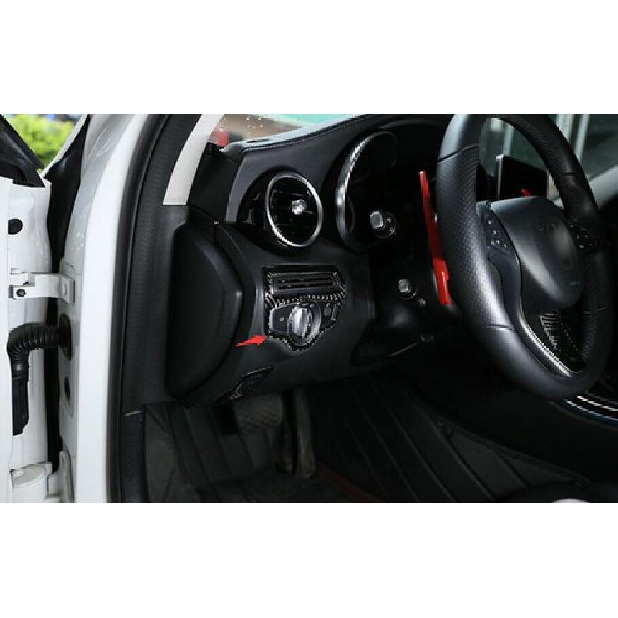 Real Carbon Fiber Function Control Button Frame Trim For Benz C-Class 2015-
