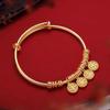 New Peace and Joy Pendant Bracelet Women's New Chinese Retro Temperament Push-pull Adjustable Bracelet for Wife Gifts