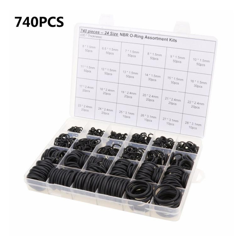740 Pcs Boxed Thickness 1.5/2.4/3.1Mm Car Air Conditioning O-Ring Seal Gasket