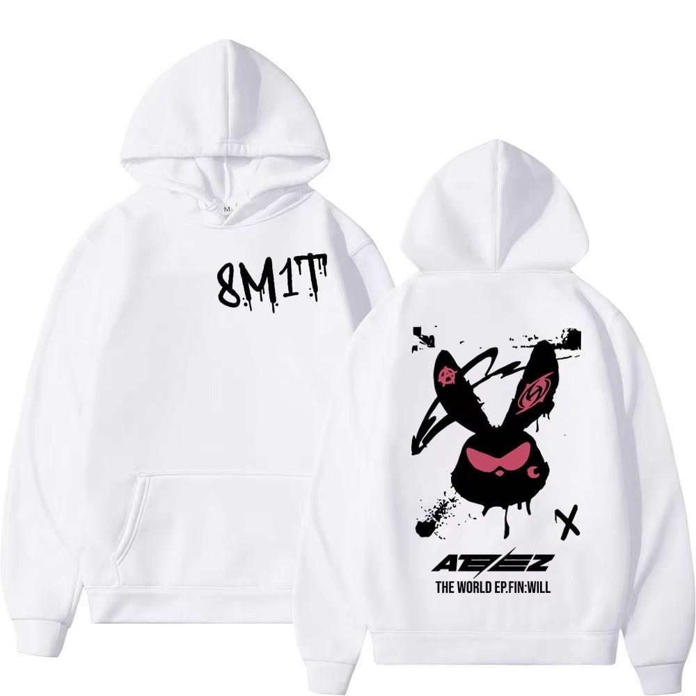 Autumn Men's Women's Hoodies Ateez 8M1T Printing Unisex Fashion Pullover Long Sleeves Loose Casual Vintage Sweatshirts