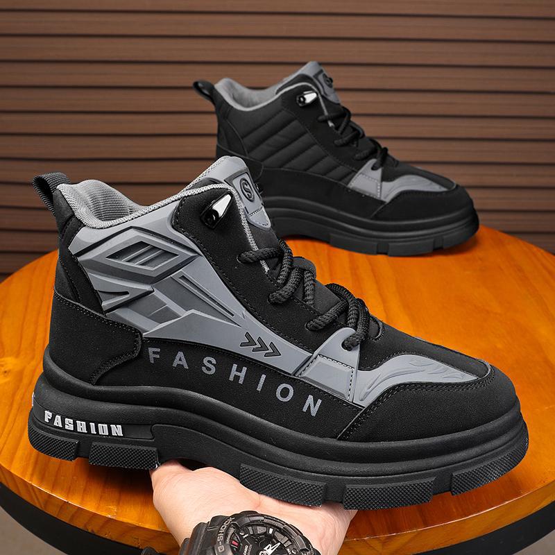 Labor Insurance Men's Shoes Autumn and Winter Construction Site Work Non-slip and Wear-resistant Work Shoes Black Sports Platform Mountaineering Mar