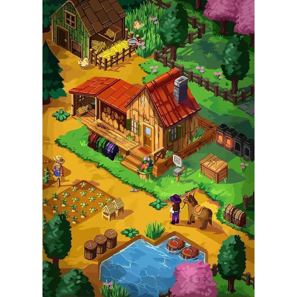 

Классическая казуальная игра Stardew Valley Постеры Забавные принты с жизнью на лесной ферме Холст Живопись Настенное искусство Картина Домашний декор для гостиной 21X30cm Unframed