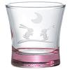 Otsuka Glass "Moon Rabbit" Sake Glass, Approximately 110ml, Cut Glass, Pink, Transparent, Made In Japan, 11H063-PK-1P
