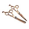 6" Antique Bronze Feather Gem Hairdressing Scissors - Straight & Thinning Shears