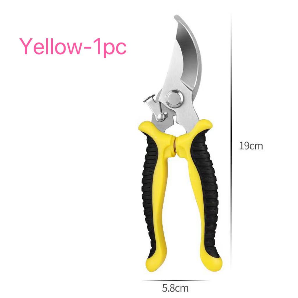 Curved Stainless Steel Hand Pruner Sharp Gardening Scissors for Fruit Tree Branch Flower Stem Cutting Tool