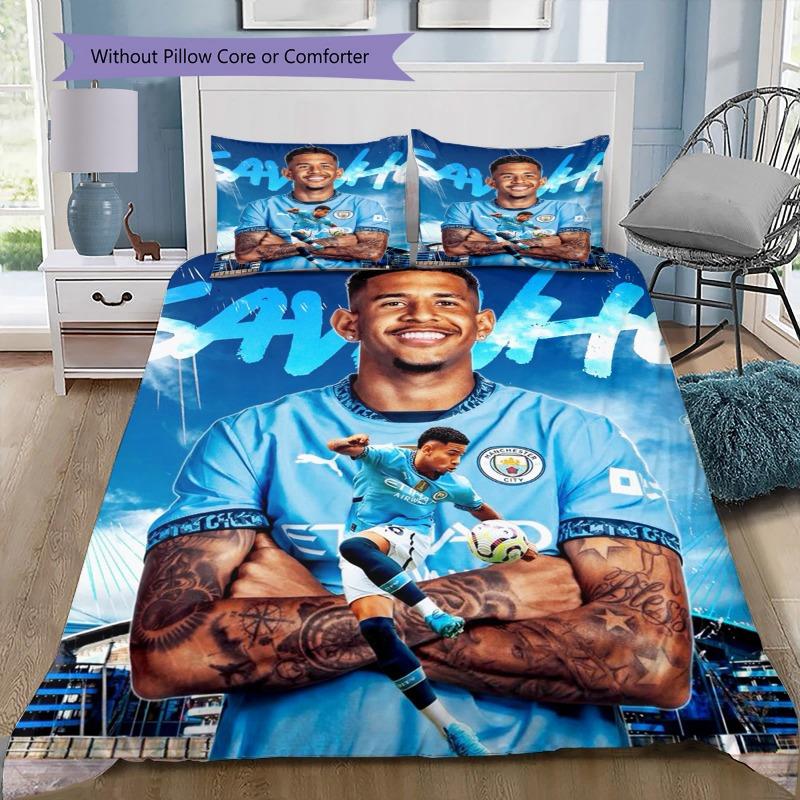 3-Piece Duvet Cover Set Featuring Soccer Star Jerseys and Stadium Graphics – Soft, Sports-Style Home Decor Bedding