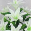 Artificial Lily Stem for Living Room Decoration - Plastic Flower Ornament with Vase