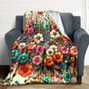 1pc Floral Fantasy Blanket, Lightweight Flannel Throw Blanket For Sofa, Bed, Travel, Camping, Living Room, Office104