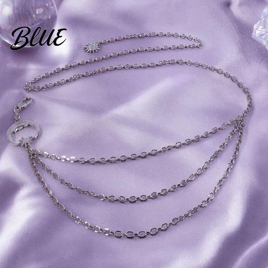 Sun Pendant Body Chain Boho Moon Chain Multi-layer Waist Belt
