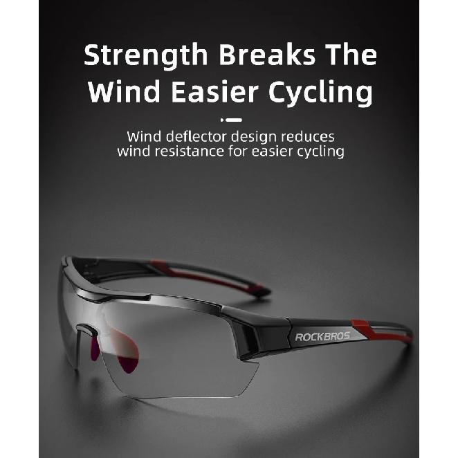 ROCKBROS Cycling Photochromic Glasses UV400 Protection Sunglasses Lightweight Bicycle Glasses Men Women Outdoor Sports Glasses