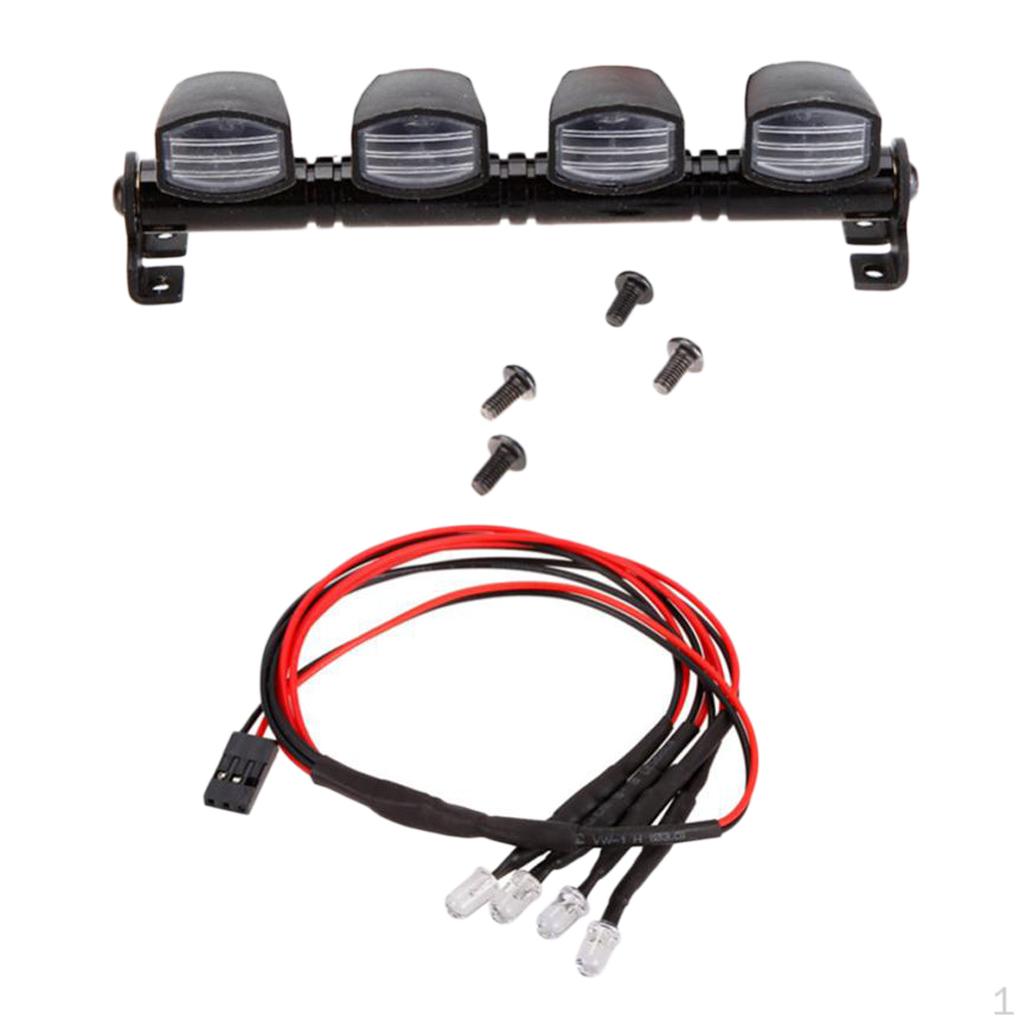 

4 White LED Roof Light w Cover Lampshade for 1/10 RC Crawler Axial D90 SCX10