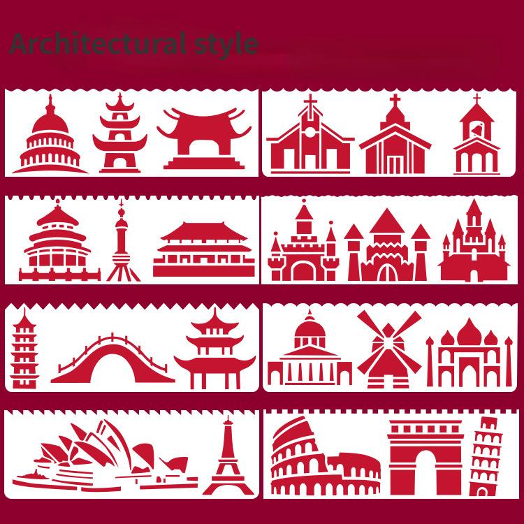 

Новая длинная полоса, шаблон для рисования 3 поколения, 12 моделей, 8 набор ручных копий газетной живописи, шаблон для домашних животных, небольшой набор линеек