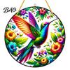Indoor Outdoor Hanging Ornament Colorful Hummingbird Wall Decoration, Stained Acrylic Suncatcher for Window Nature Inspired Home Decor Decor,